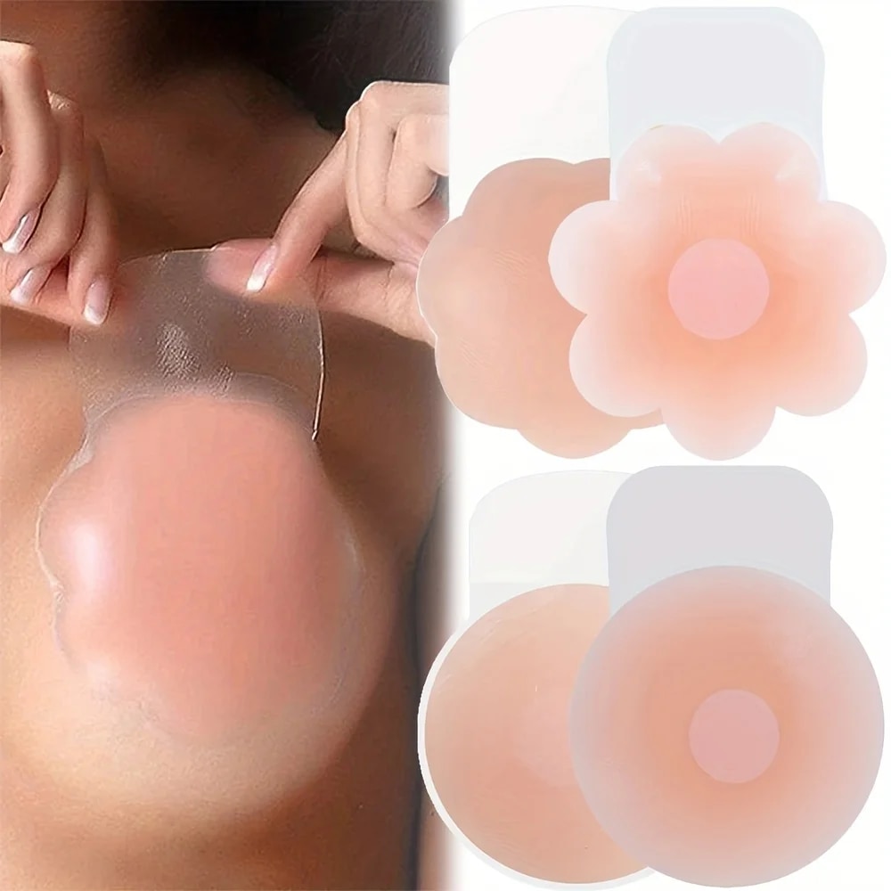 Push Up Bra Silicone - 1 pasang silikon penutup puting mengangkat