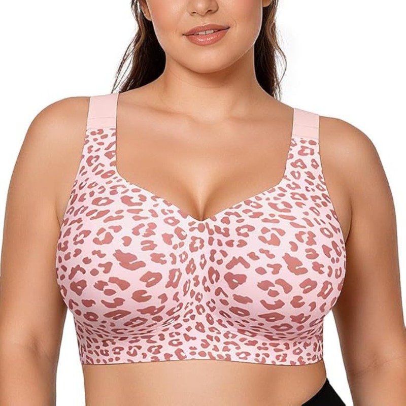 Minimizer Bra Women - Leopard Jelly Bras Tanpa Kawat Penyangga