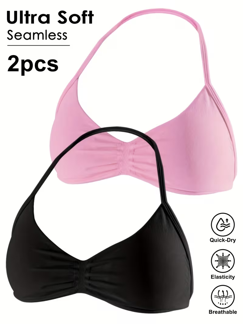 Minimizer Bra Women - 2pcs Seamless Sexy Open Back Gym