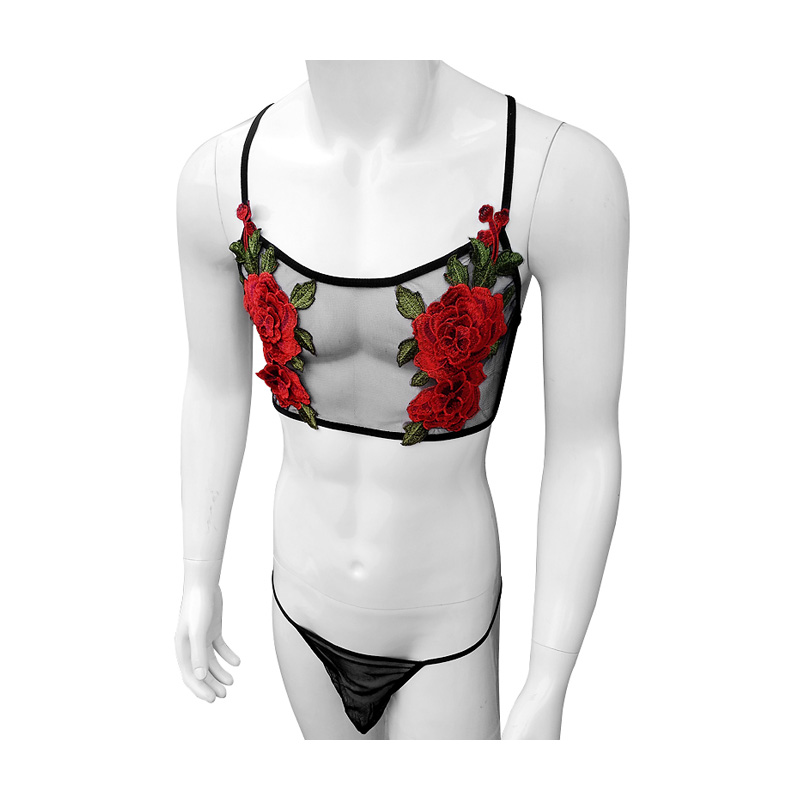 Sheer Mesh Bra - Set Lingerie Renda Jaring Tipis Tembus